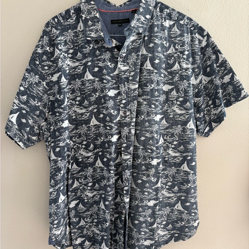 Nautical Print 2x Blue Shirt